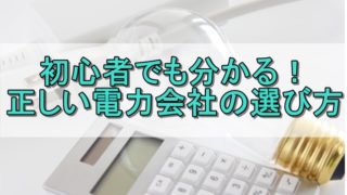 初心者でも分かる！正しい電力会社の選び方